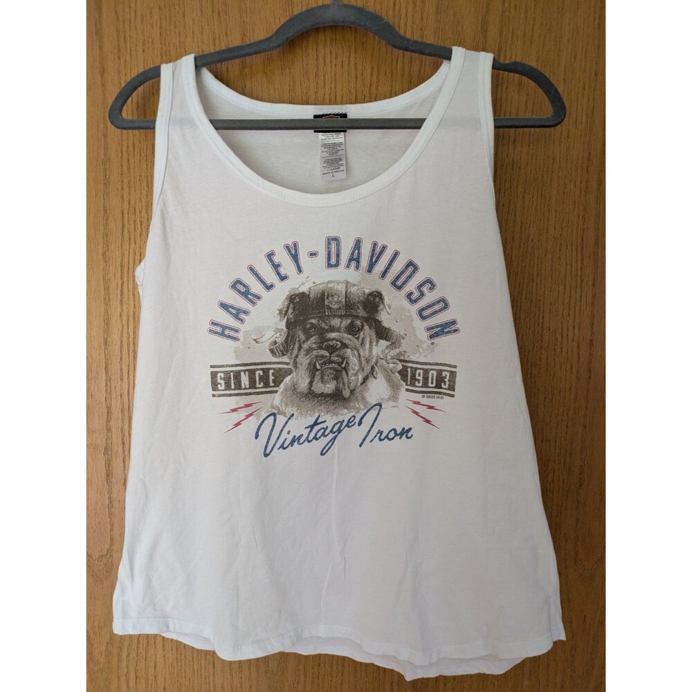 Woman's Harley Davidson *Bully Bully* Bull Dog Tank Top Shirt Large Yuma, AZ